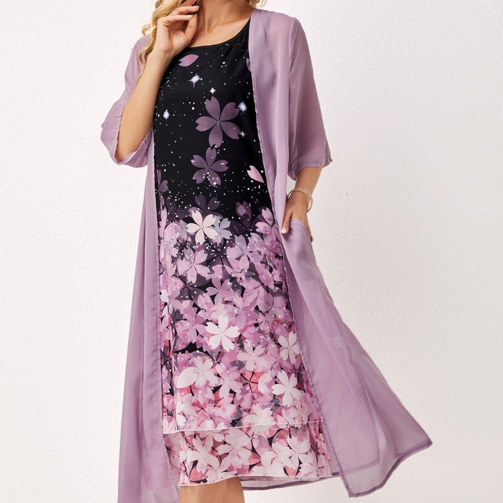 Dresses Maxi Dress Women Casual Floral Print O-Neck Sleeveles Dress